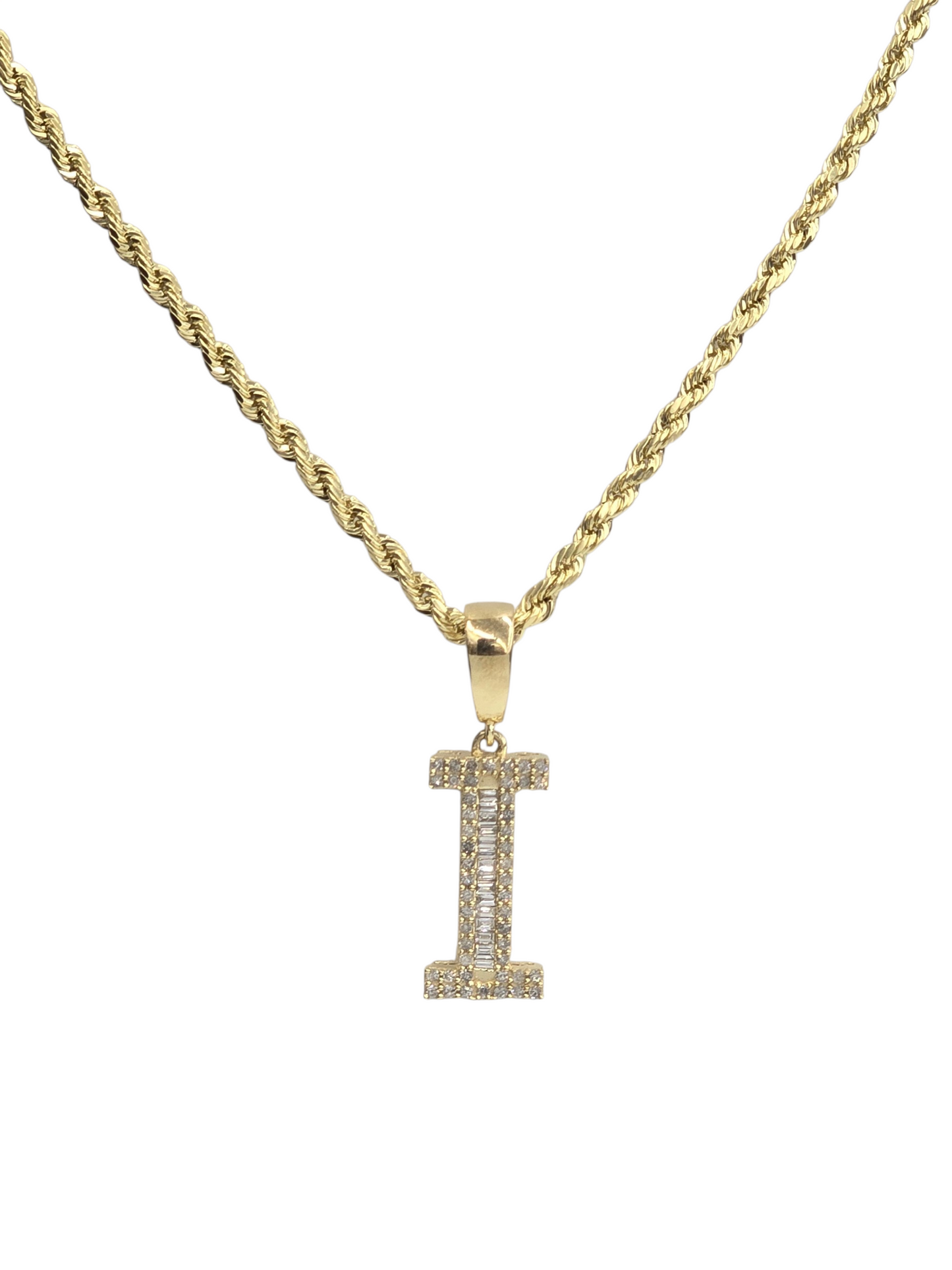 REAL DIAMOND 10KT GOLD BLOCK LETTER INITIAL A TO Z FOR MEN AND WOMEN