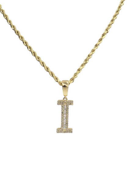 REAL DIAMOND 10KT GOLD BLOCK LETTER INITIAL A TO Z FOR MEN AND WOMEN
