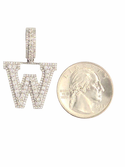 925 Sterling Silver Moissanite Diamond Initial A to Z Pendant