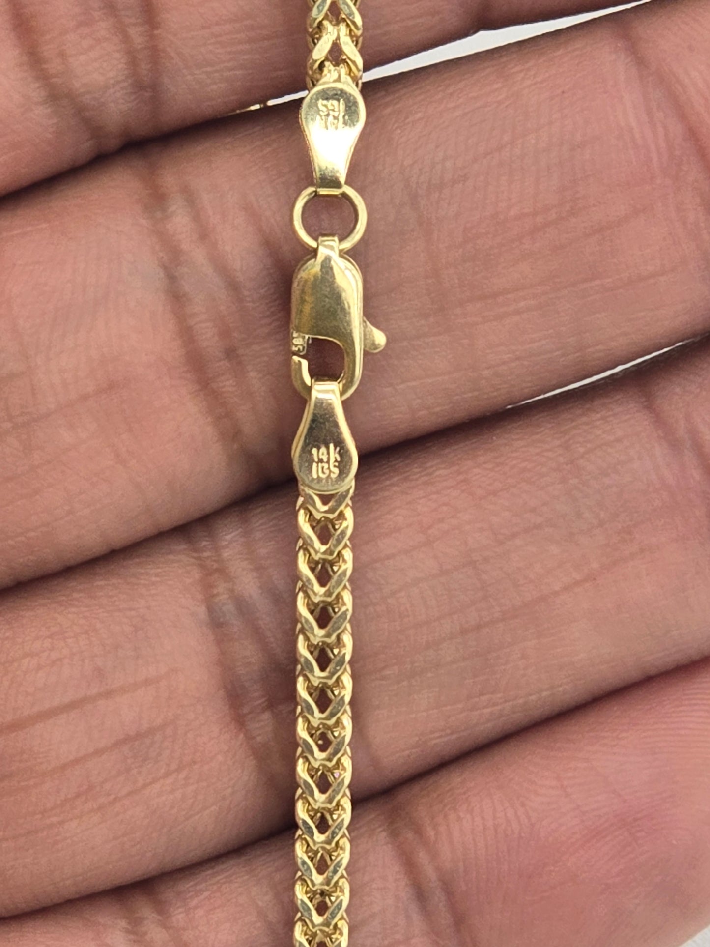 14kt REAL GOLD HOLLOW FRANCO CHAIN 3MM