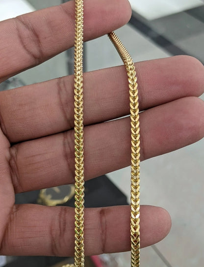 14KT REAL GOLD FRANCO CHAIN 3MM