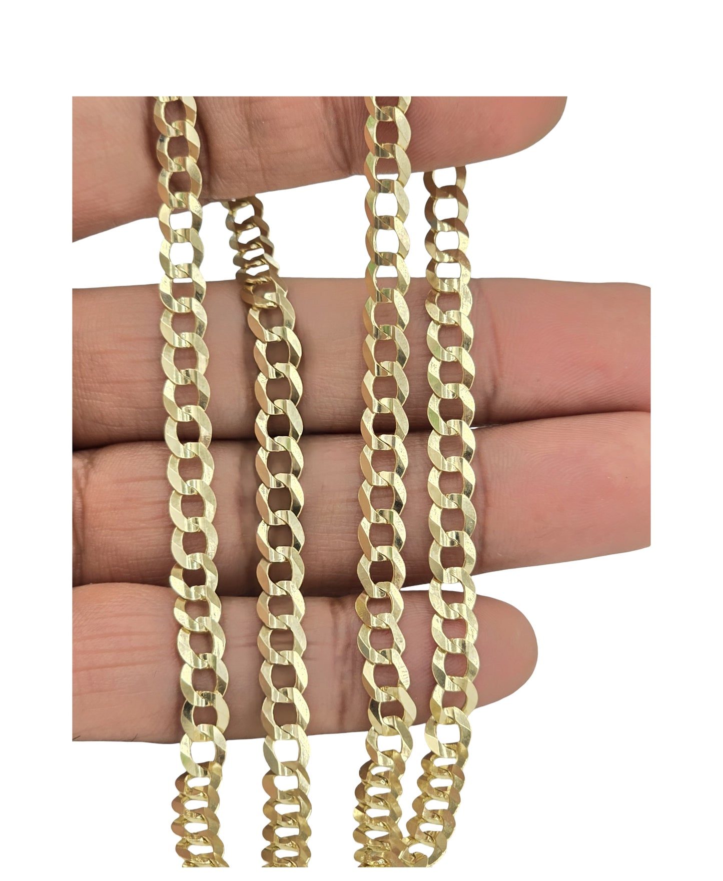 14KT REAL GOLD SOLID CUBAN CURN CHAIN 5.8 MM