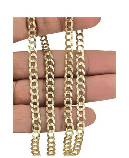 14KT REAL GOLD SOLID CUBAN CURN CHAIN 5.8 MM