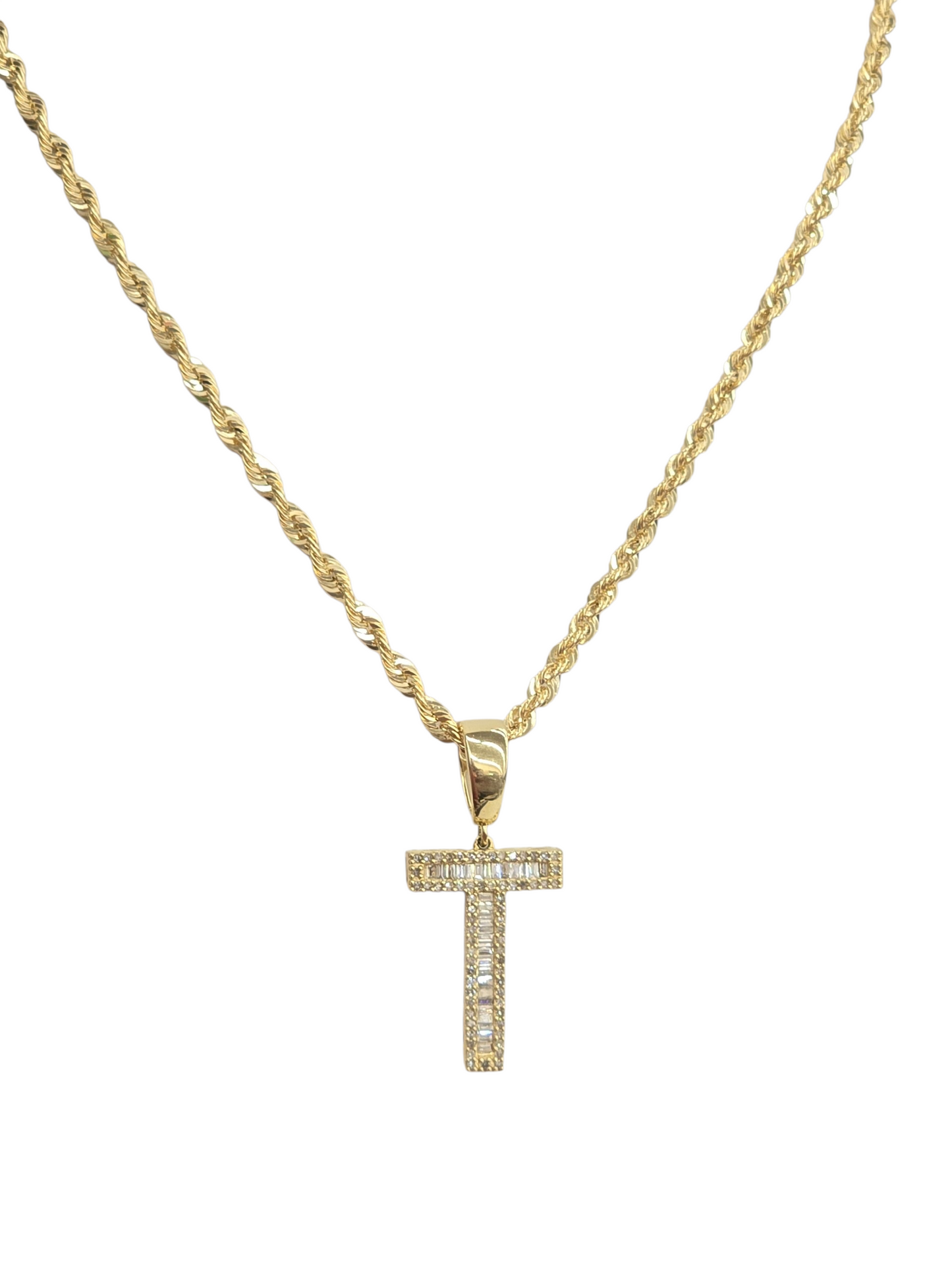 REAL DIAMOND 10KT GOLD BLOCK LETTER INITIAL A TO Z FOR MEN AND WOMEN