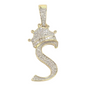 REAL NATURAL DIAMOND 10KT GOLD INITIAL A TO Z PENDANT