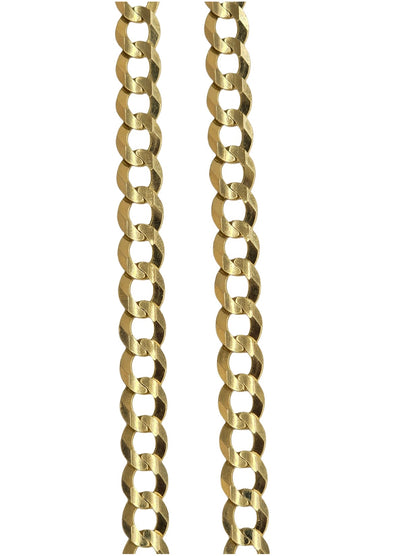 14KT REAL GOLD SOLID CUBAN CURB CHAIN 7 MM