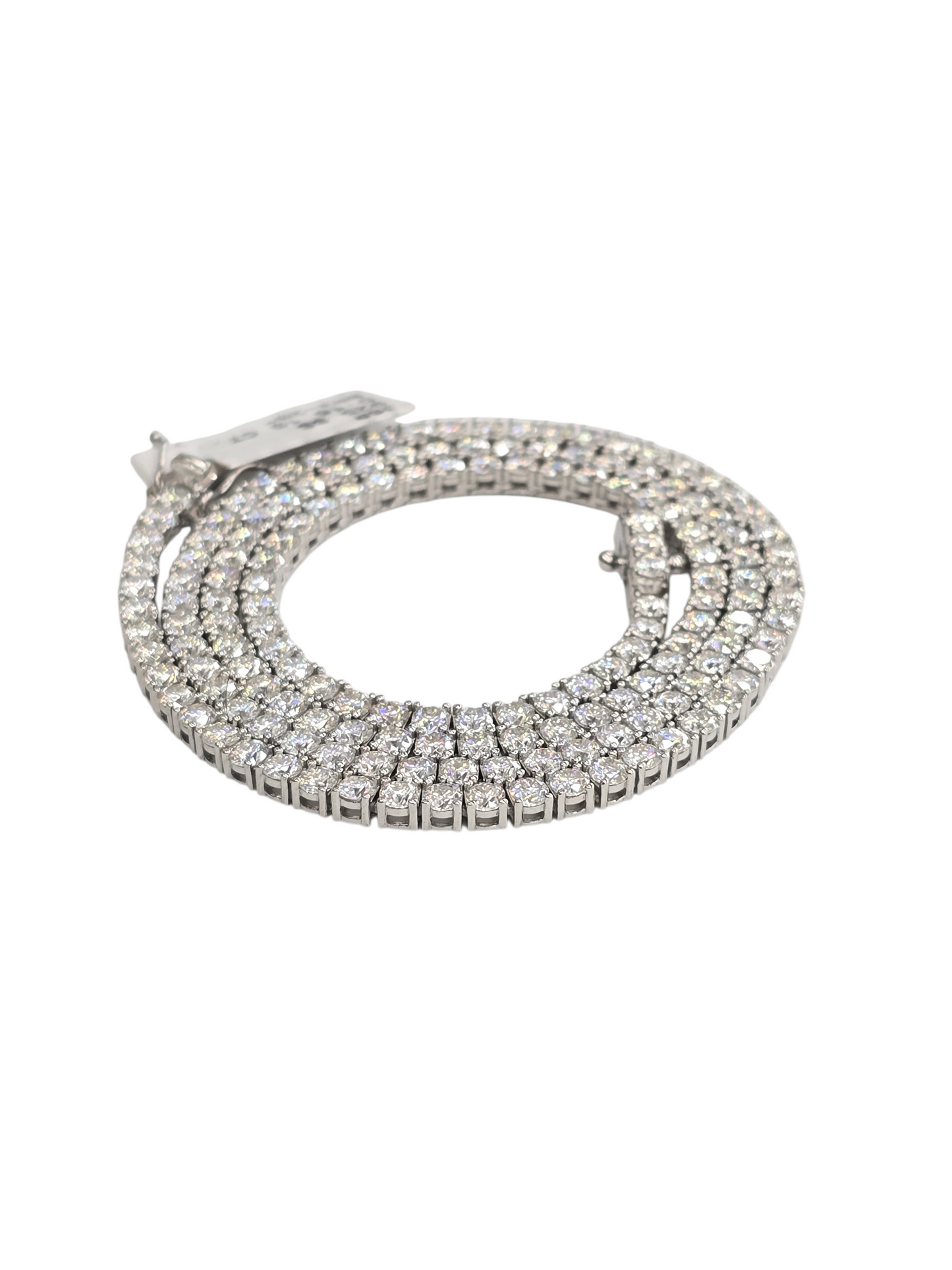 925 STERLING SILVER MOISSANITE DIAMOND TENNIS CHAIN 3.2MM
