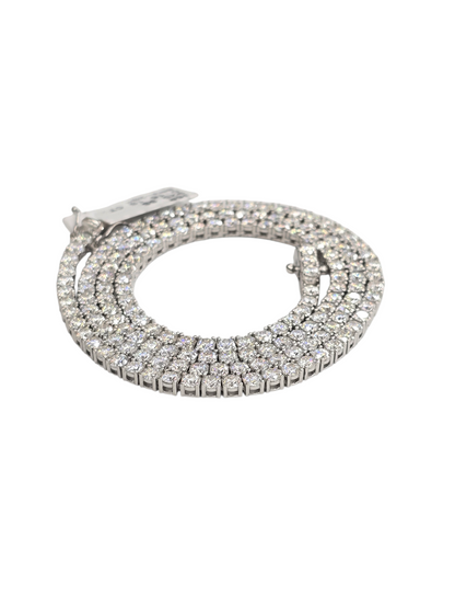 925 STERLING SILVER MOISSANITE DIAMOND TENNIS CHAIN 3.2MM