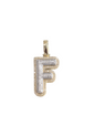 REAL DIAMOND 10KT TWO TONE BUBBLE LETTER A- Z PENDANT