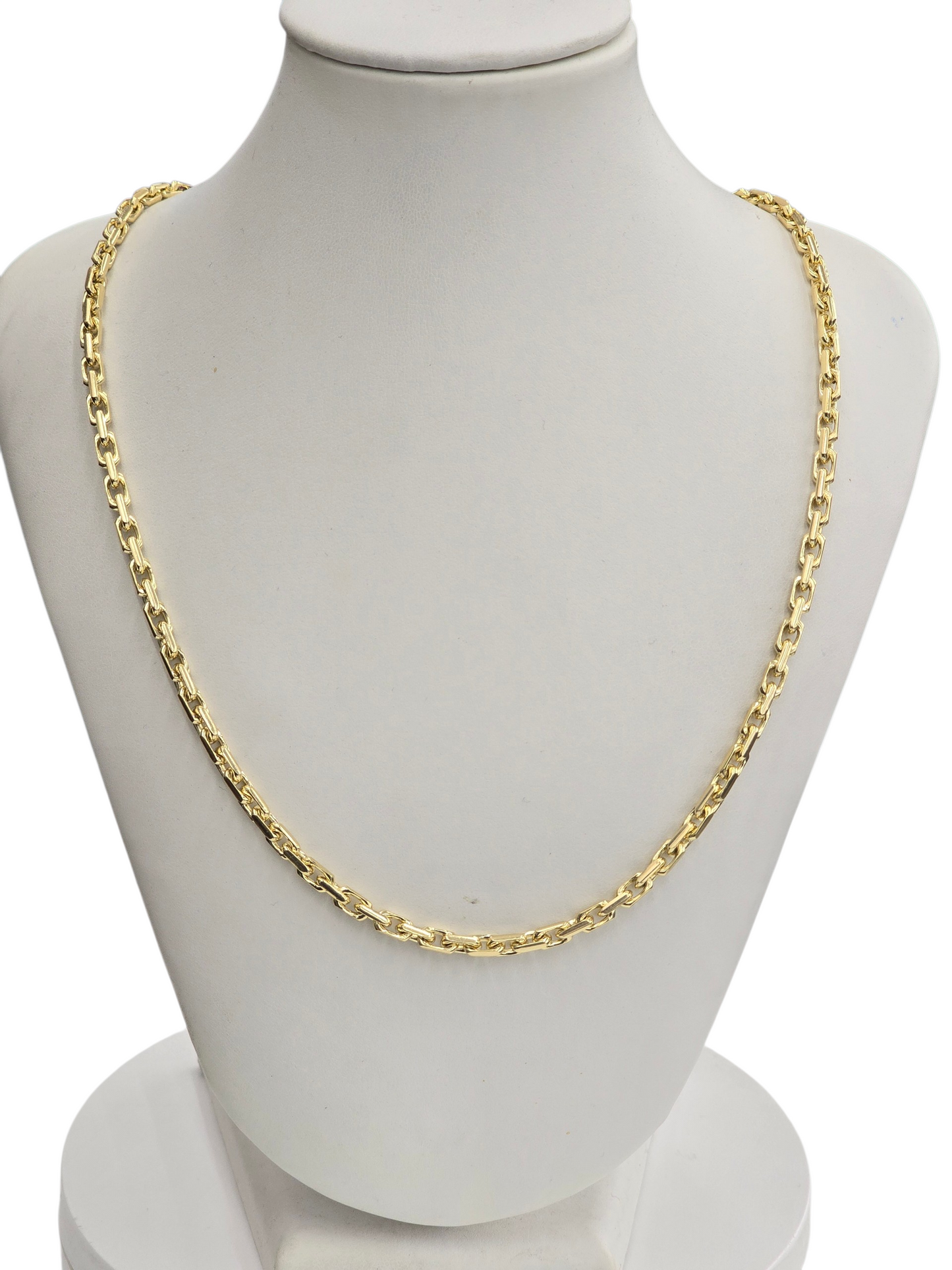 14KT REAL GOLD SOLID ROLO CHAIN 3.6MM FOR MEN AND WOMEN