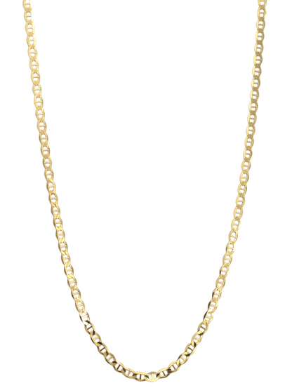 14kt Real Solid Gold Mariner Chain 3mm