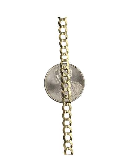 14KT REAL GOLD SOLID CUBAN CURN CHAIN 5.8 MM