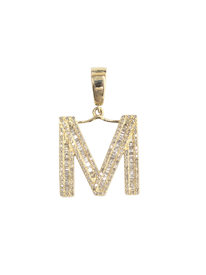 REAL DIAMOND 10KT GOLD BLOCK LETTER INITIAL A TO Z FOR MEN AND WOMEN