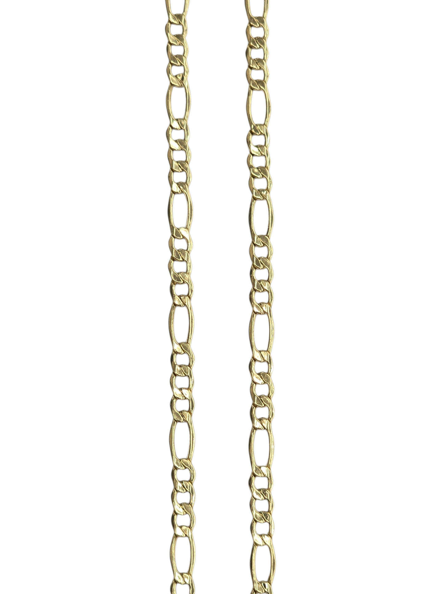 10KT REAL GOLD FIGARO CHAIN 3.7MM FOR MEN AND WOMEN