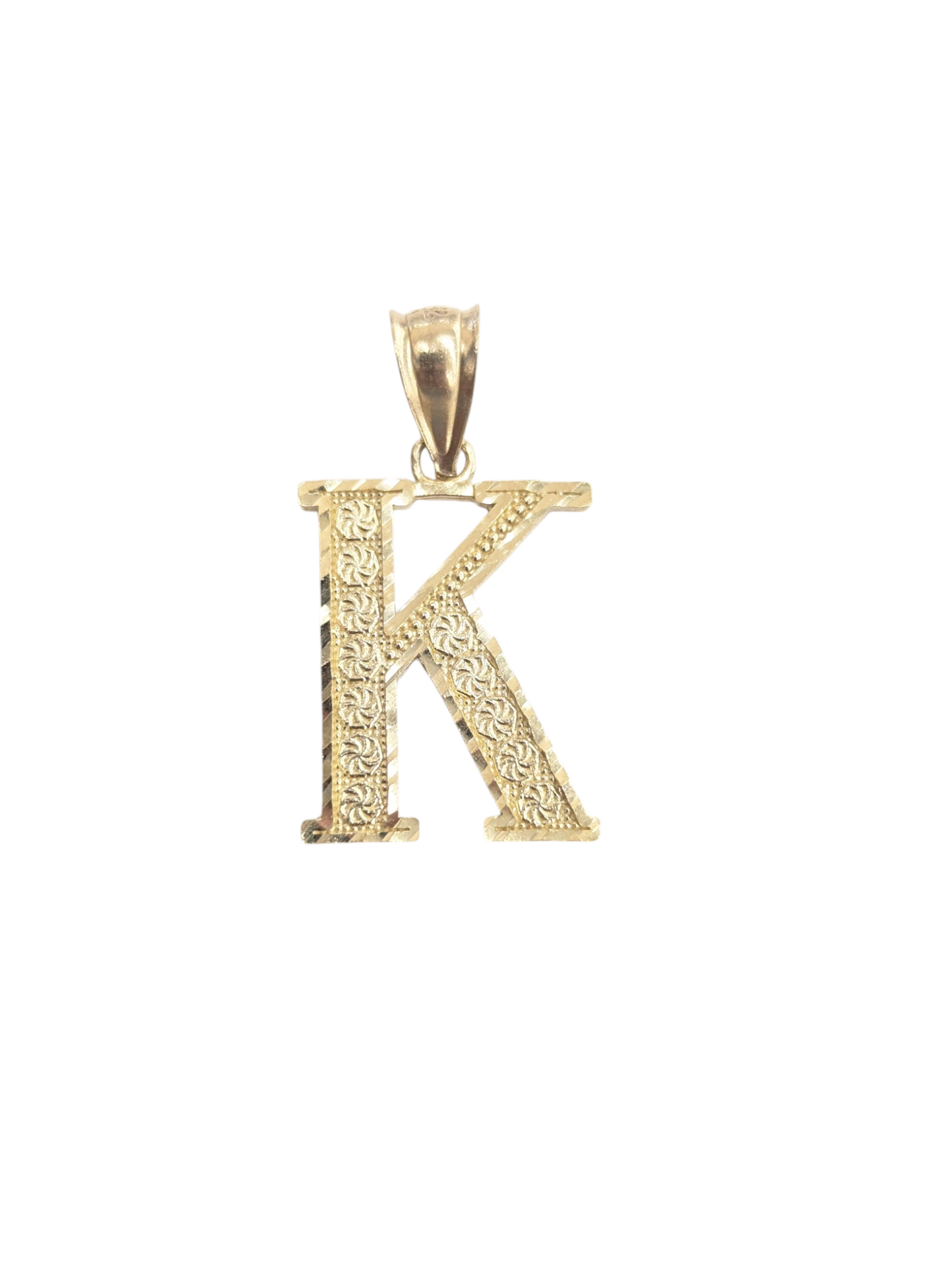 10kt Real Gold Block Letter Initials A - Z