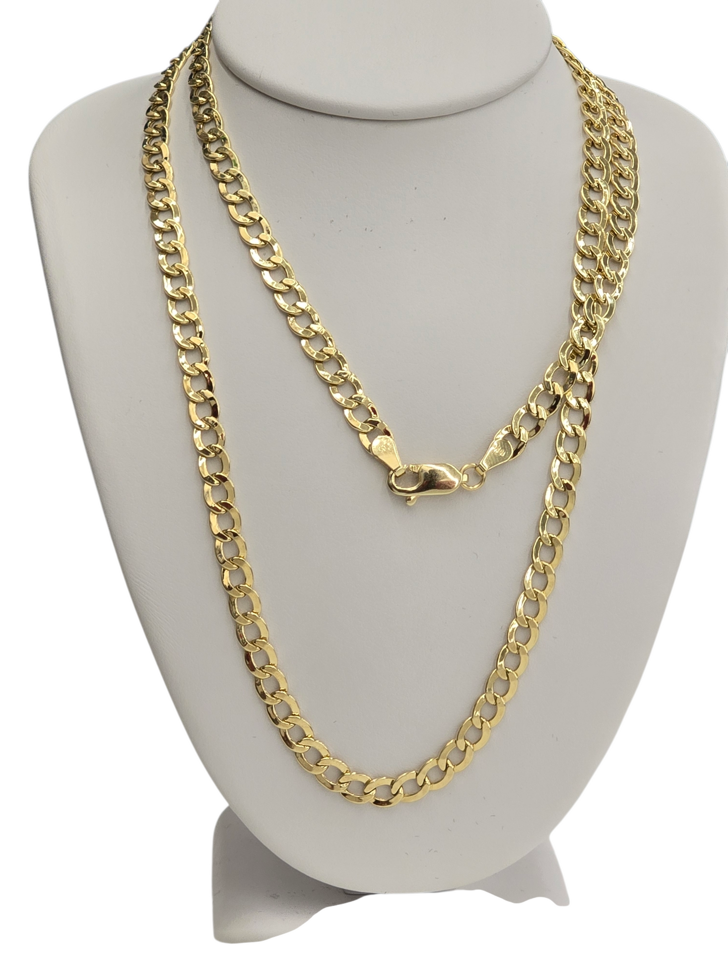 10KT REAL GOLD CUBAN CURB CHAIN 4.5 MM