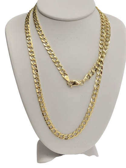10KT REAL GOLD CUBAN CURB CHAIN 4.5 MM