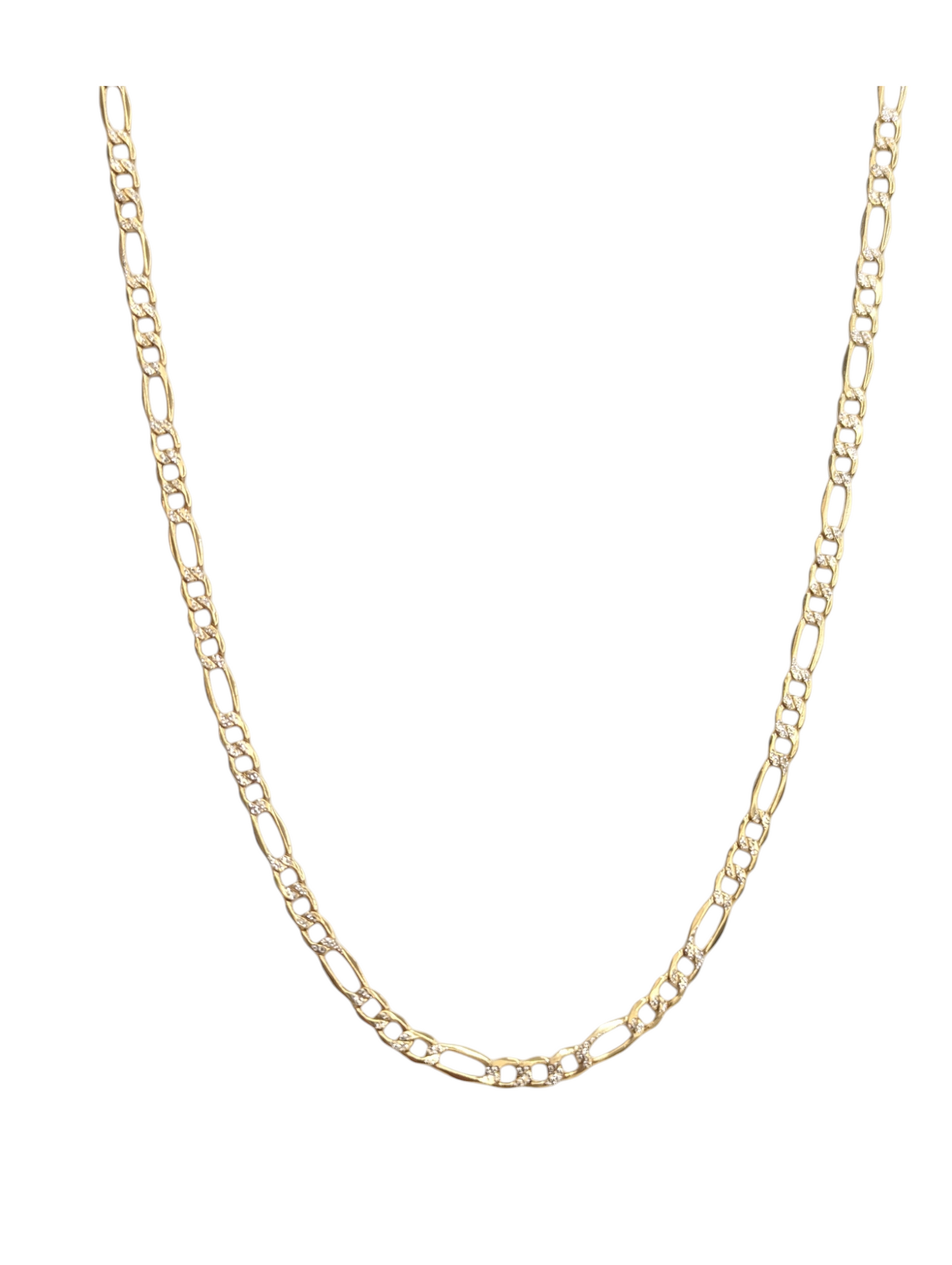 10kt Real Gold Figaro Diamond Cut Chain 4.5mm