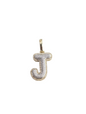 REAL DIAMOND 10KT TWO TONE BUBBLE LETTER A- Z PENDANT