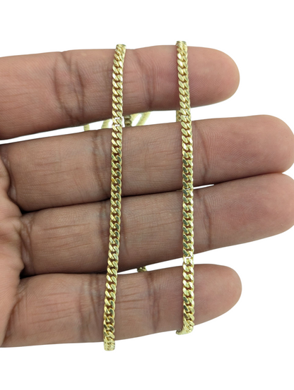 10KT REAL GOLD SOLID MIAMI CUBAN CHAIN 3MM