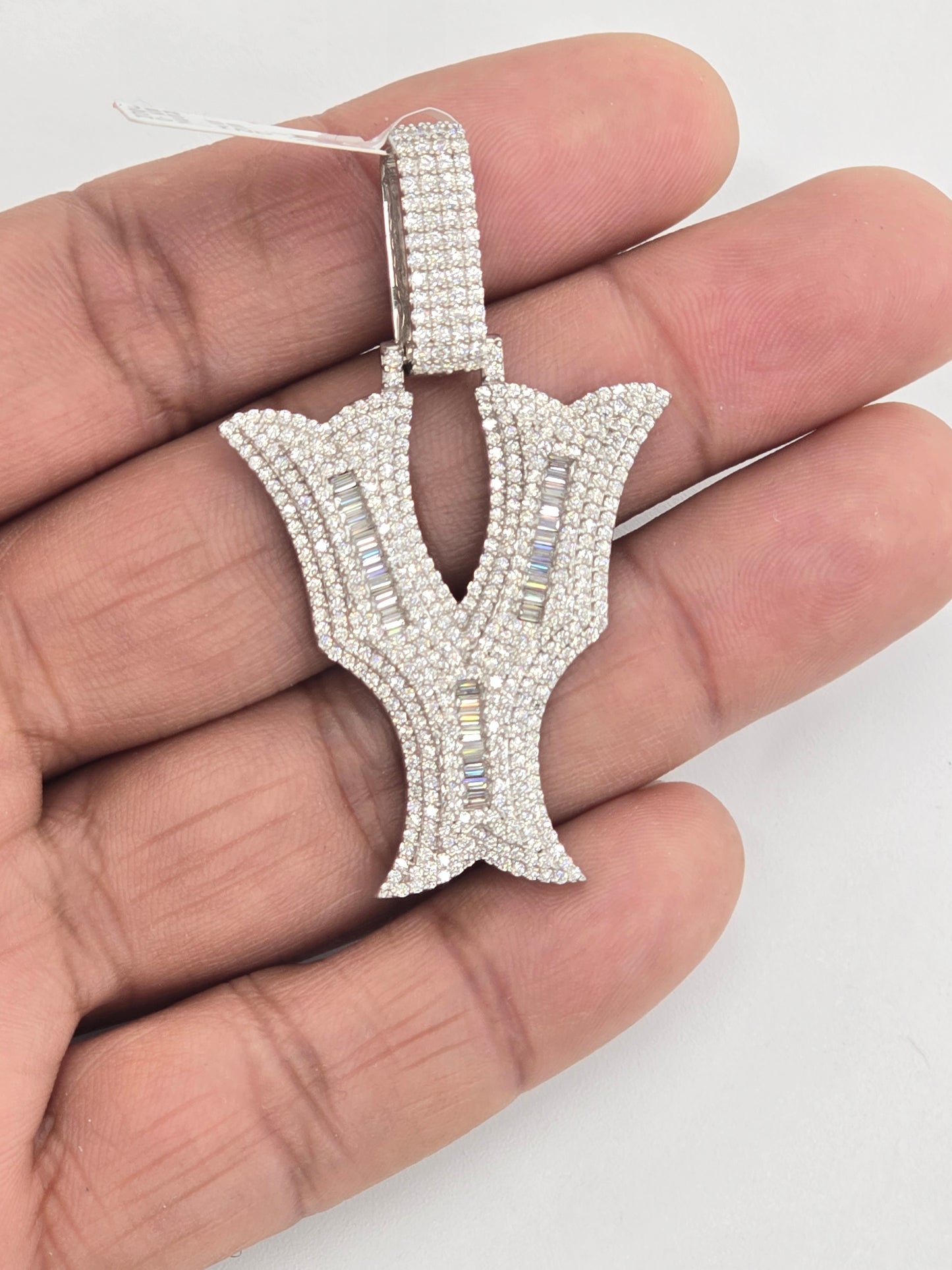 925 STERLING SILVER MOISSANITE DIAMOND INITIAL LETTER PENDANT