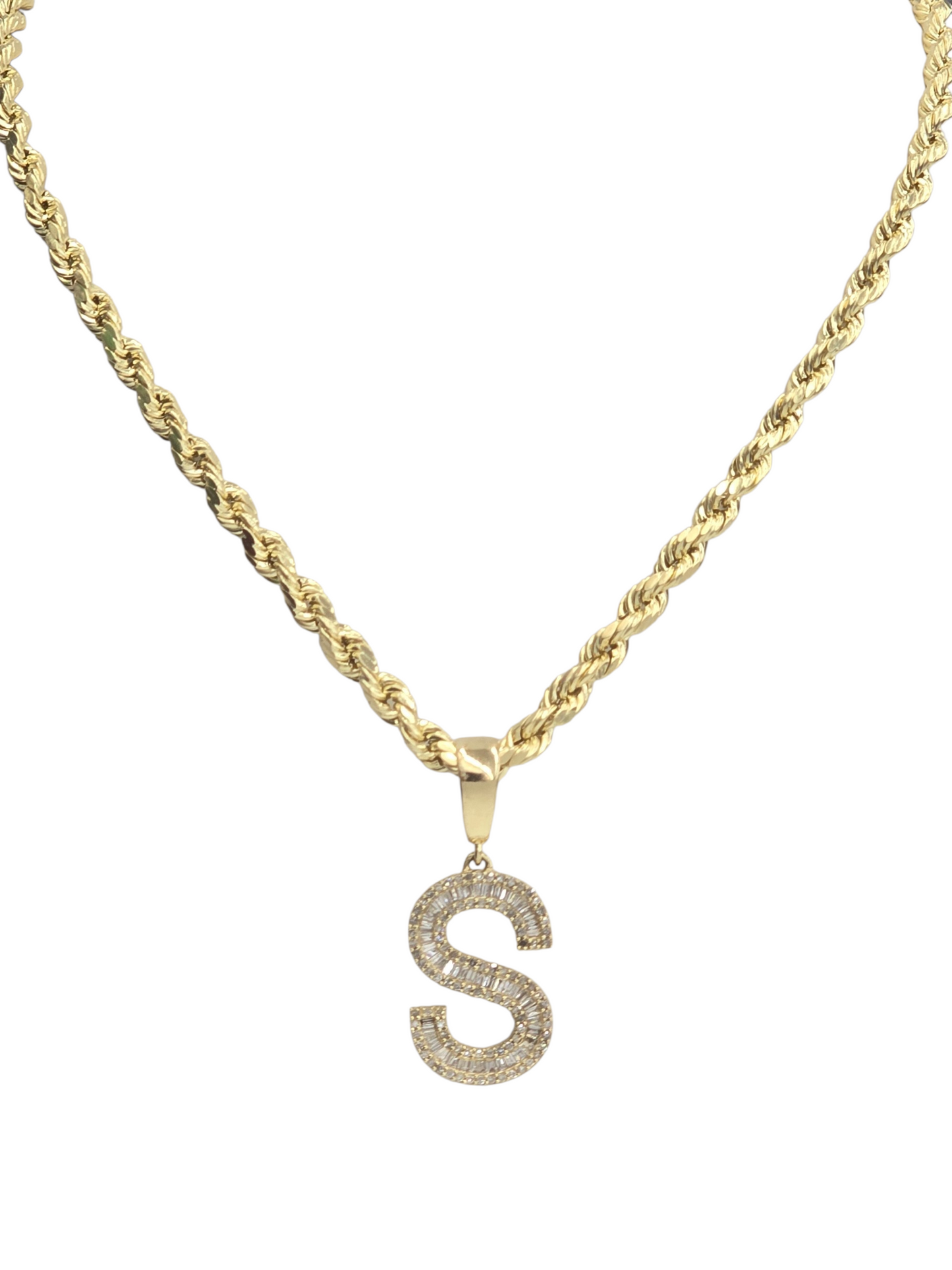 REAL DIAMOND 10KT GOLD BLOCK LETTER INITIAL A TO Z FOR MEN AND WOMEN