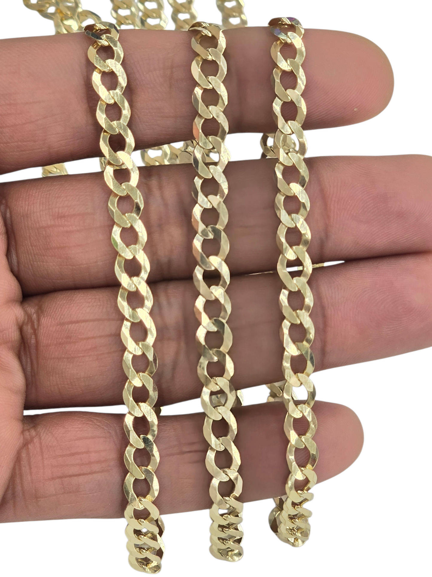10KT REAL GOLD SOLID CUBAN CURB CHAIN 6MM FOR MEN AND WOMEN