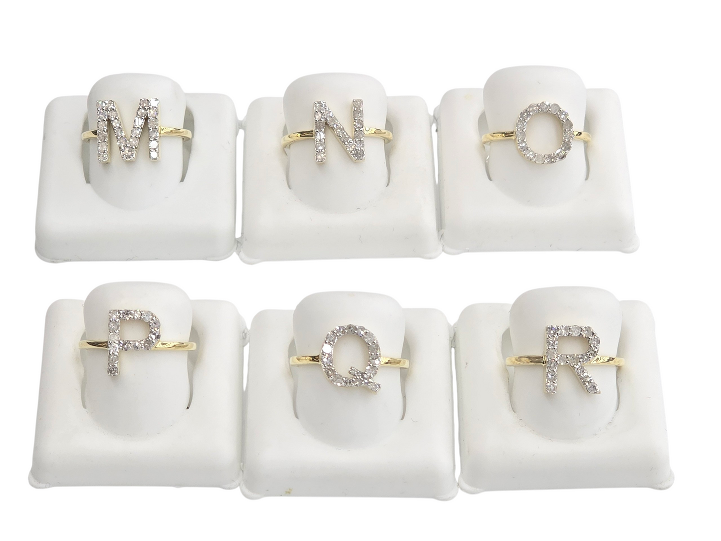 REAL DIAMOND 10KT GOLD INITIAL LETTER A TO Z RING FOR GIRL AND WOMEN
