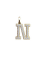 REAL DIAMOND 10KT TWO TONE BLOCK LETTER A- Z PENDANT