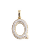 REAL DIAMOND 10KT TWO TONE BLOCK LETTER A- Z PENDANT
