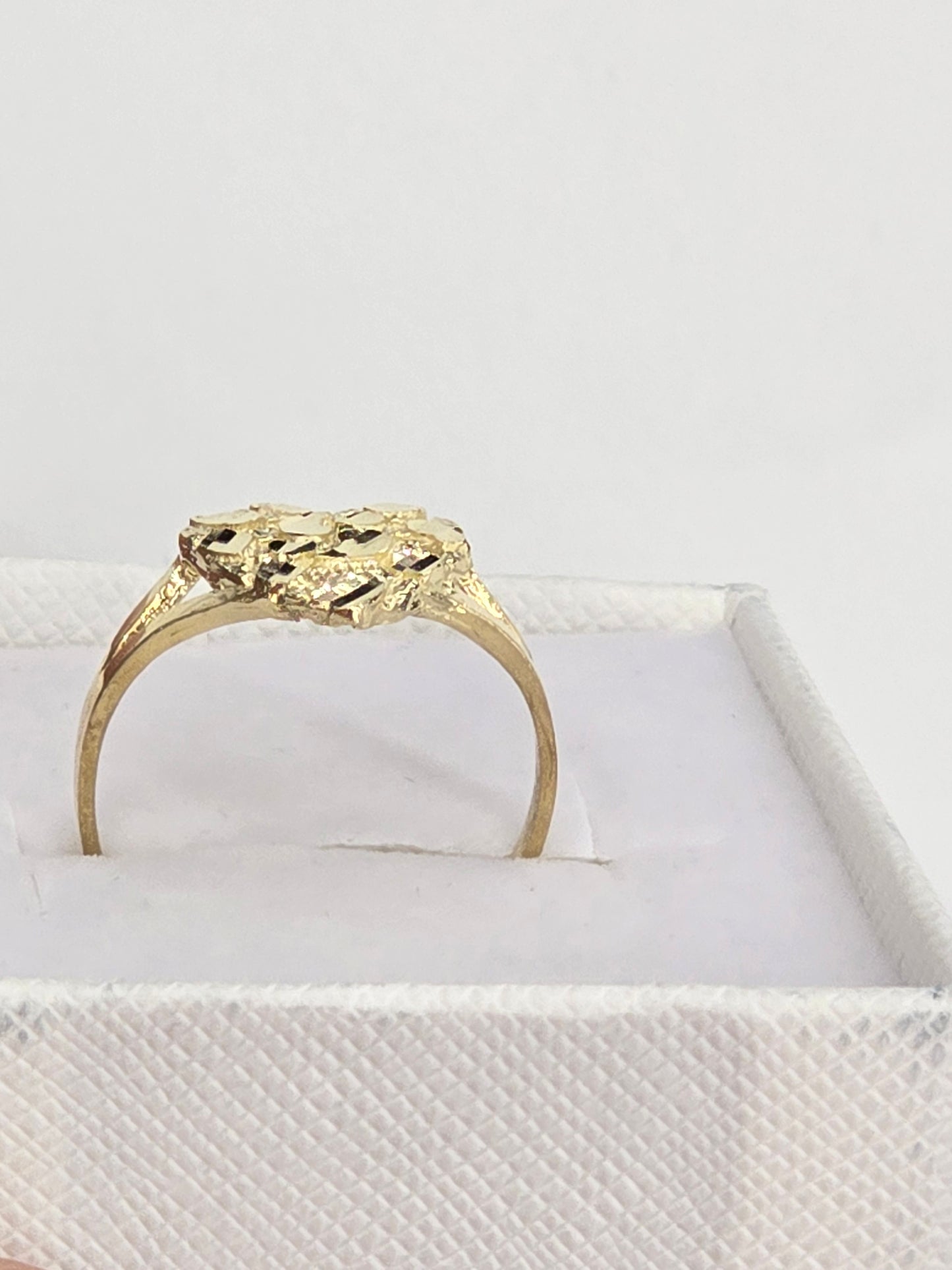 10KT REAL GOLD HEART NUGGET RING