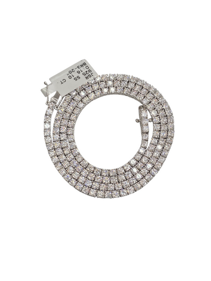 925 STERLING SILVER MOISSANITE DIAMOND TENNIS CHAIN 3.2MM