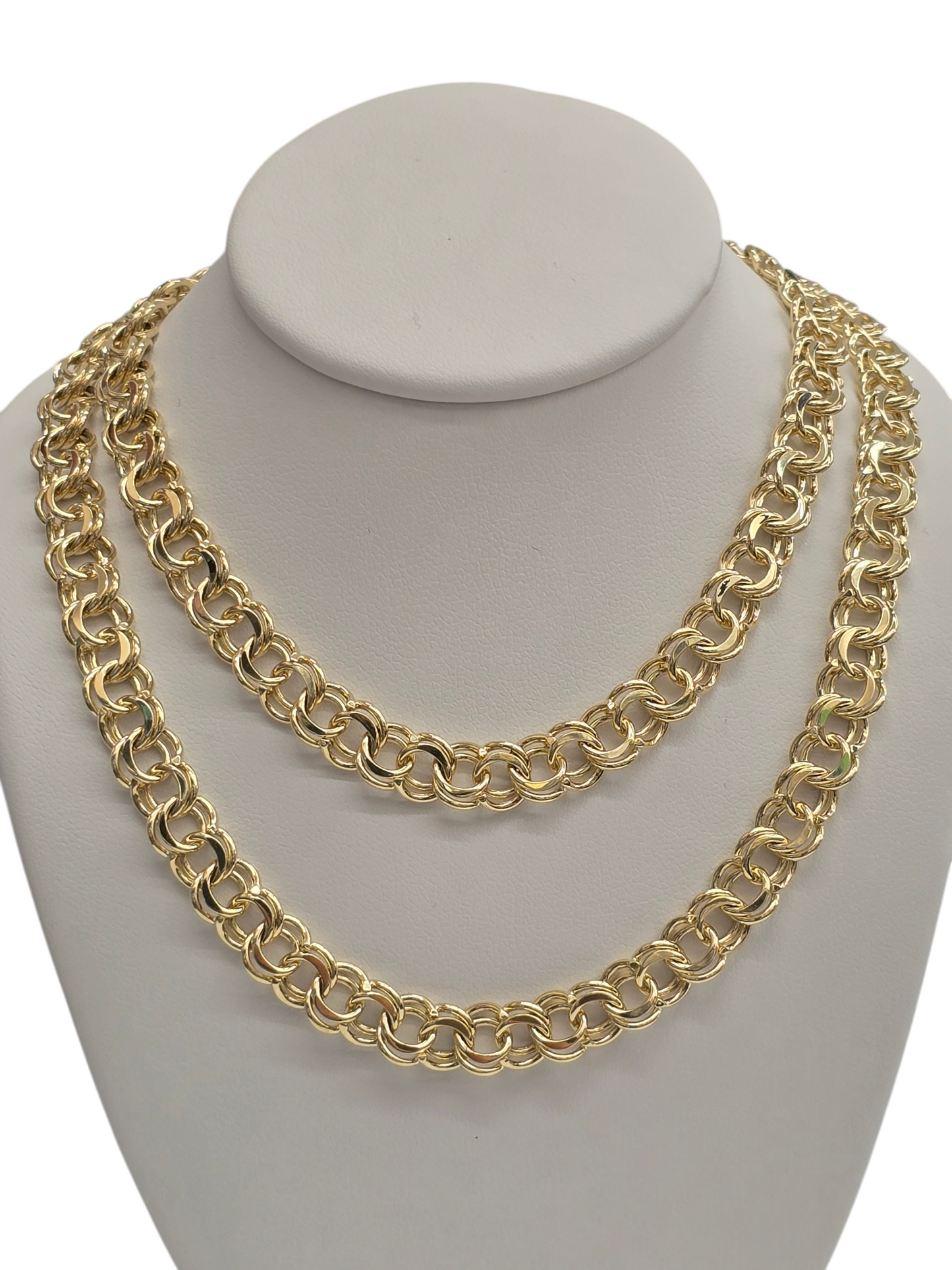 10kt Real Solid Gold Chino link Chain 7mm