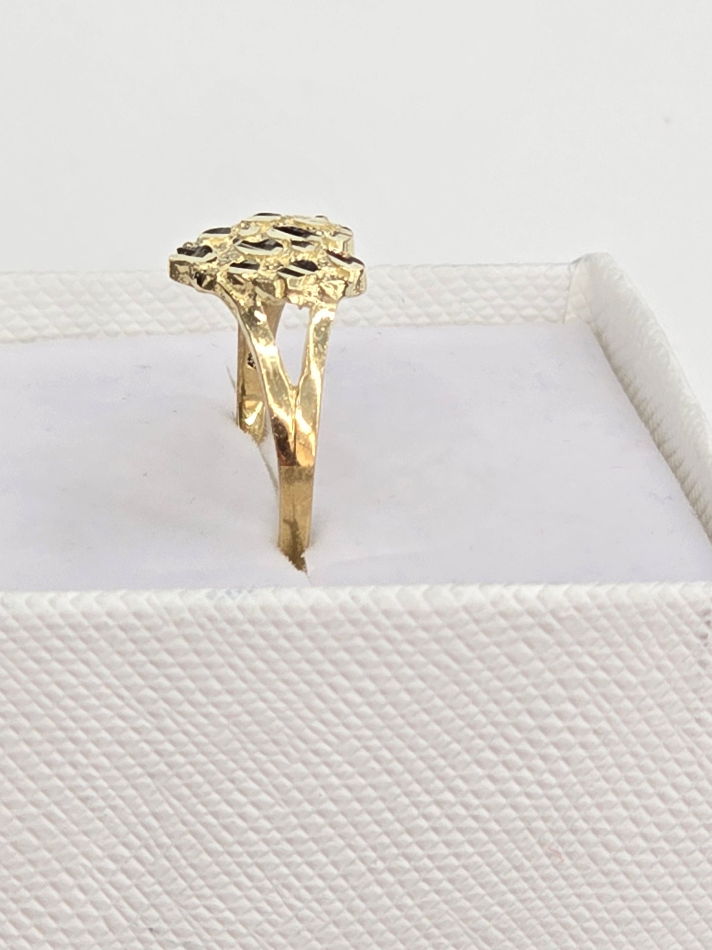 10KT REAL GOLD HEART NUGGET RING