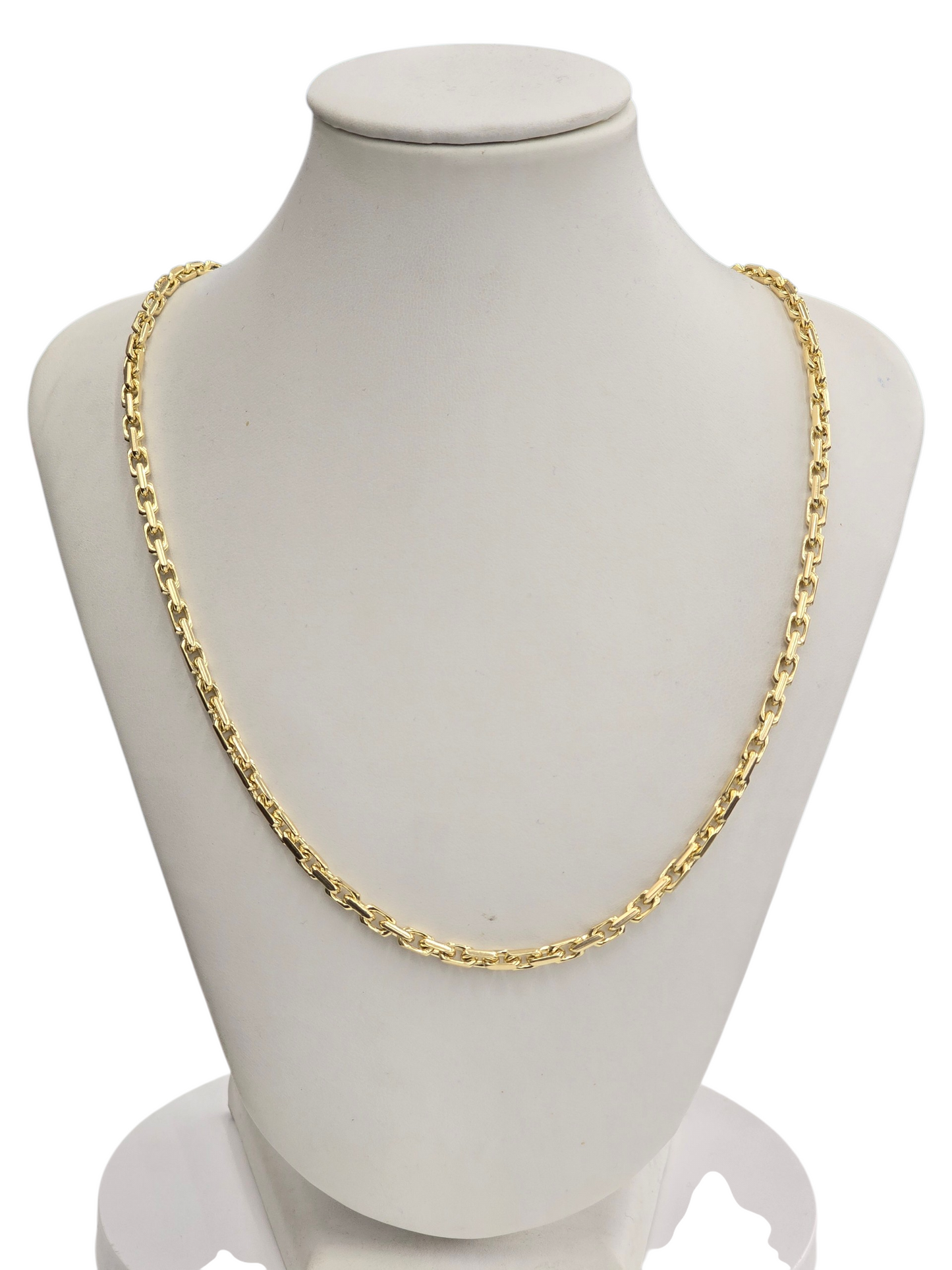 14KT REAL GOLD SOLID ROLO CHAIN 3.6MM FOR MEN AND WOMEN