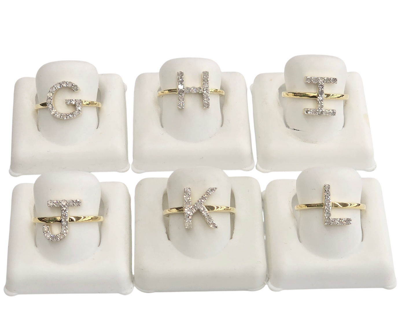 REAL DIAMOND 10KT GOLD INITIAL LETTER A TO Z RING FOR GIRL AND WOMEN