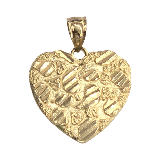 10KT REAL GOLD HEART NUGGET PENDANT