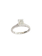 14KT WHITE GOLD LAB GROWN DIAMOND EMERALD CUT CERTIFIED RING FOR WOMEN