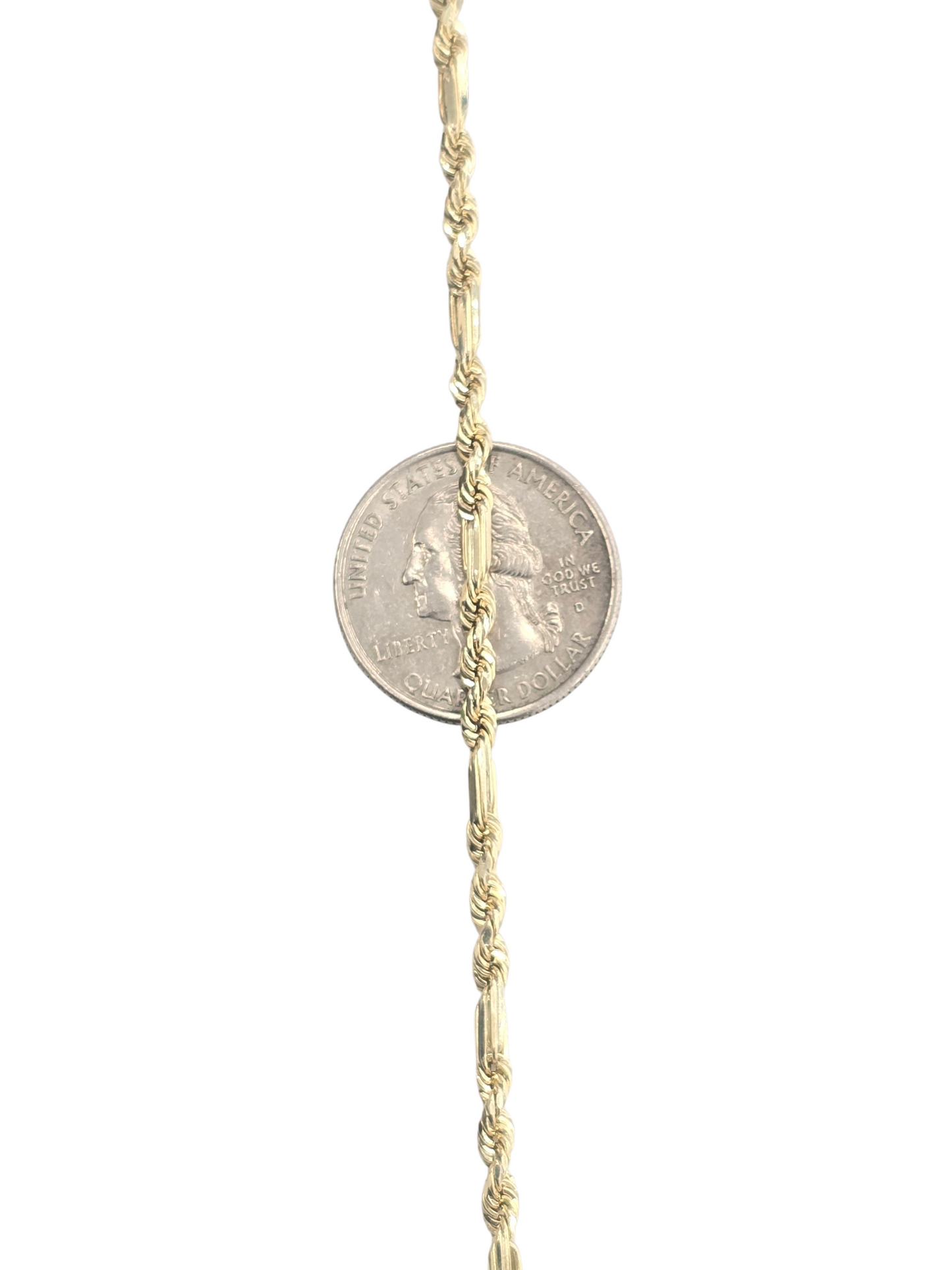 10KT REAL GOLD MILANO CHAIN 3 MM 18 INCHES