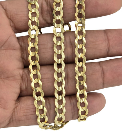 14KT REAL GOLD SOLID CUBAN CURB CHAIN 7 MM