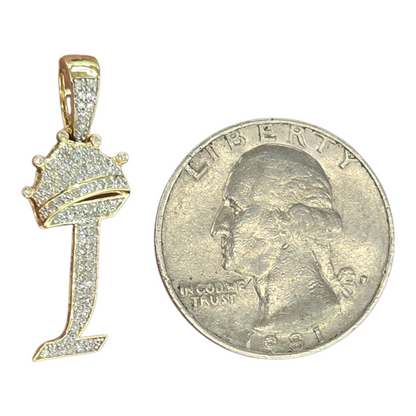 REAL NATURAL DIAMOND 10KT GOLD INITIAL A TO Z PENDANT