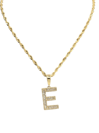 REAL DIAMOND 10KT GOLD BLOCK LETTER INITIAL A TO Z FOR MEN AND WOMEN