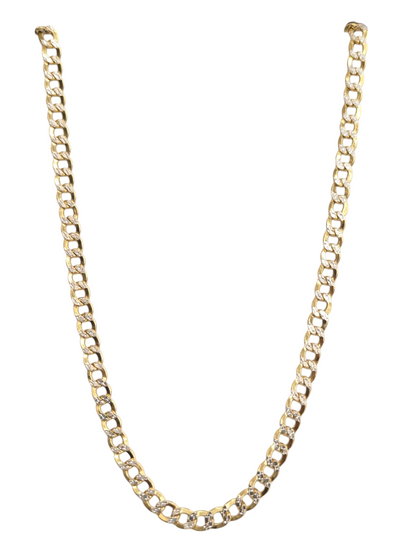 10kt Real Gold Cuban Curb Diamond Cut Chain 5 mm