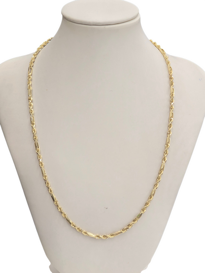 10KT REAL GOLD MILANO CHAIN 3 MM 18 INCHES