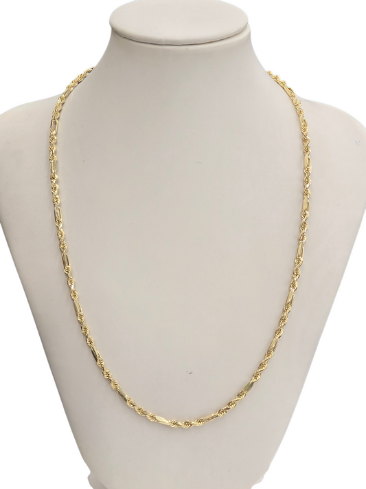 10KT REAL GOLD MILANO CHAIN 3 MM 18 INCHES