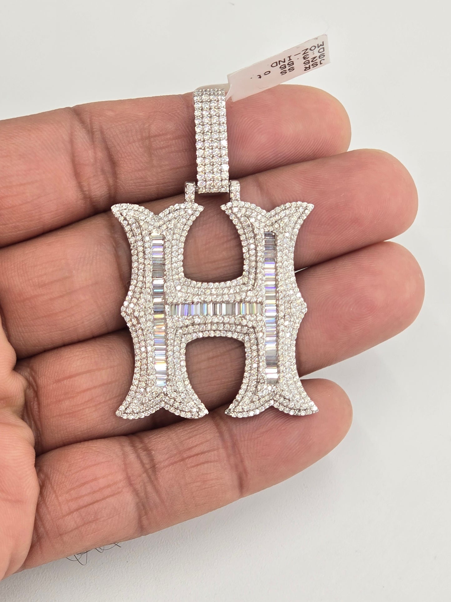 925 STERLING SILVER MOISSANITE DIAMOND INITIAL LETTER PENDANT
