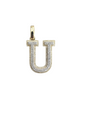 REAL DIAMOND 10KT TWO TONE BLOCK LETTER A- Z PENDANT