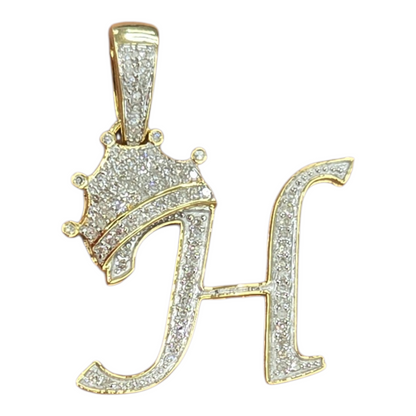 REAL NATURAL DIAMOND 10KT GOLD INITIAL A TO Z PENDANT