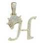 REAL NATURAL DIAMOND 10KT GOLD INITIAL A TO Z PENDANT