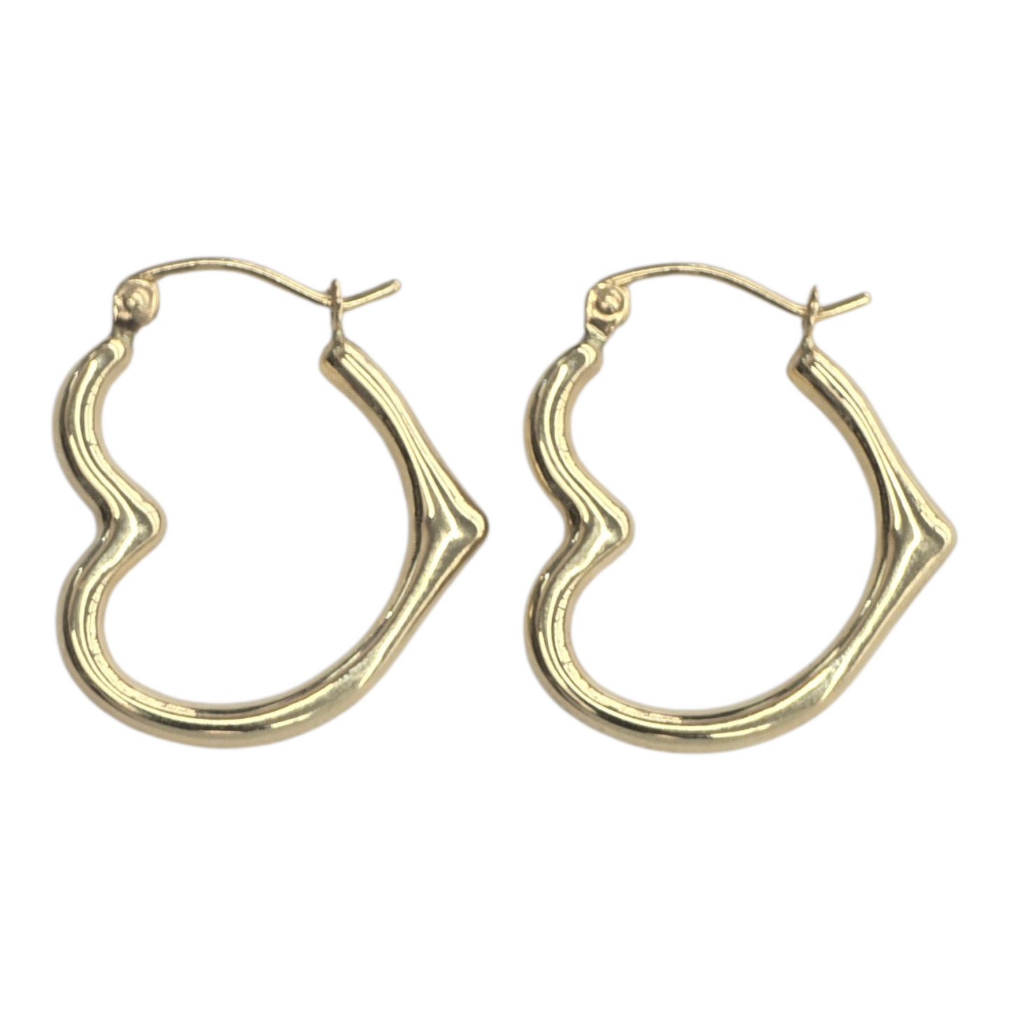 14KT REAL GOLD HEART STYLE HOOP EARRING